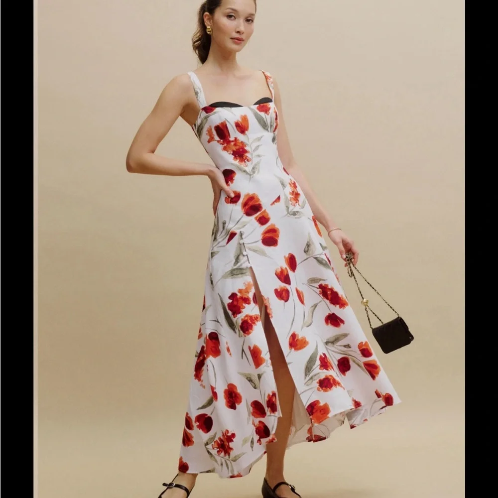 REFORMATION BEKKI LINEN DRESS - Picture 4 of 16